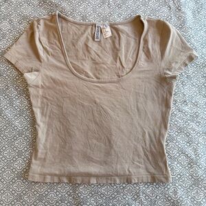 H&M Light Beige Short Sleeve Top